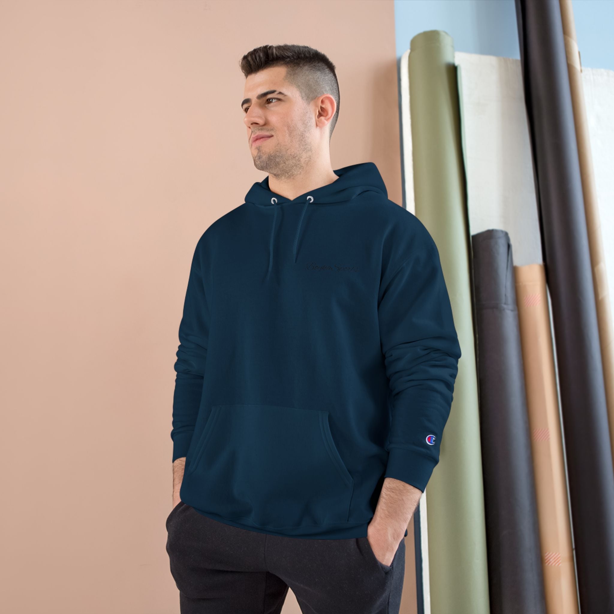 Minimalist White Champion Hoodie — Subtle Script Logo Pullover