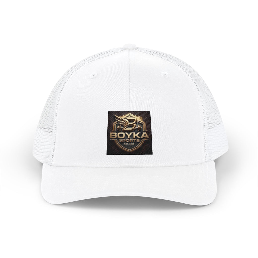 Boyka Shield Trucker Cap — Gold Emblem Snapback Hat