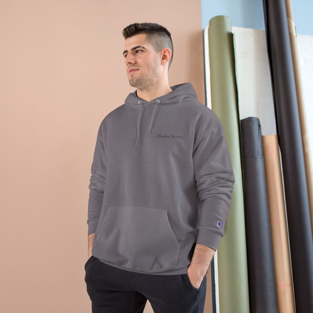 Minimalist White Champion Hoodie — Subtle Script Logo Pullover