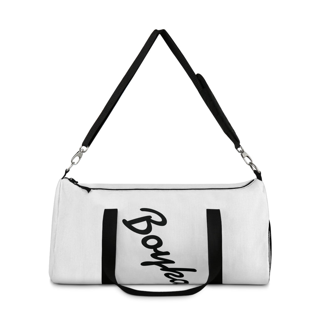 White 'BoykaSports' Athletic Duffel Bag — Gym Travel Sports Weekender