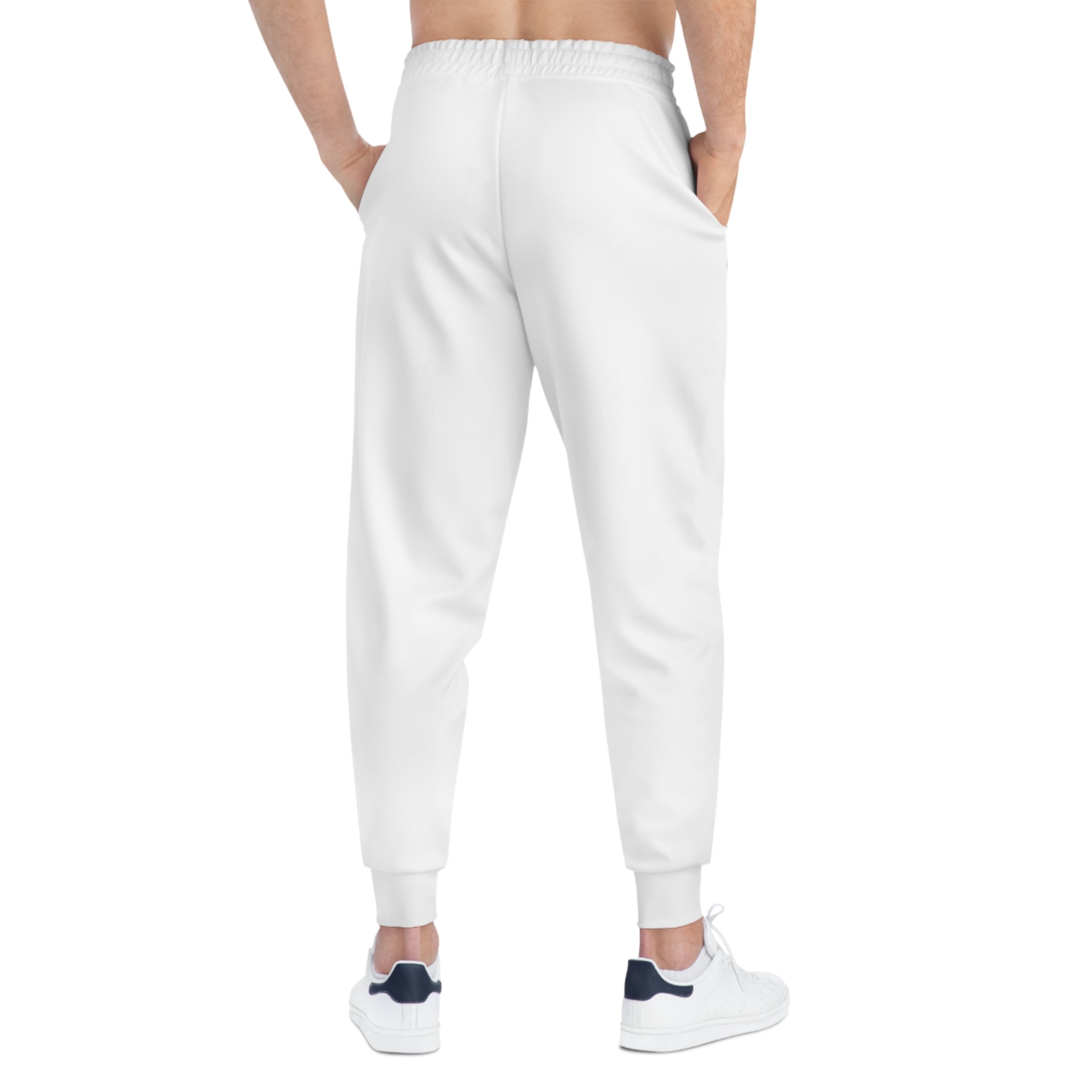 White Athletic Joggers with 'Vodka' Patch — Cozy Streetwear Sweatpants