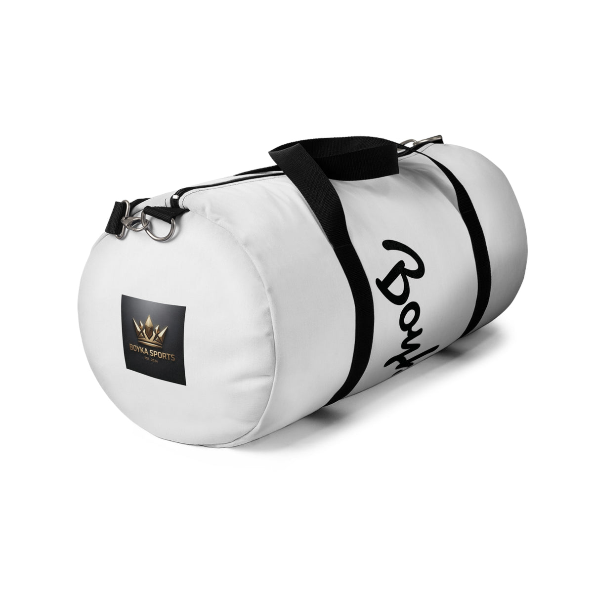 Witte 'BoykaSports' Atletische Plunjezak — Gym Reizen Sport Weekendtas