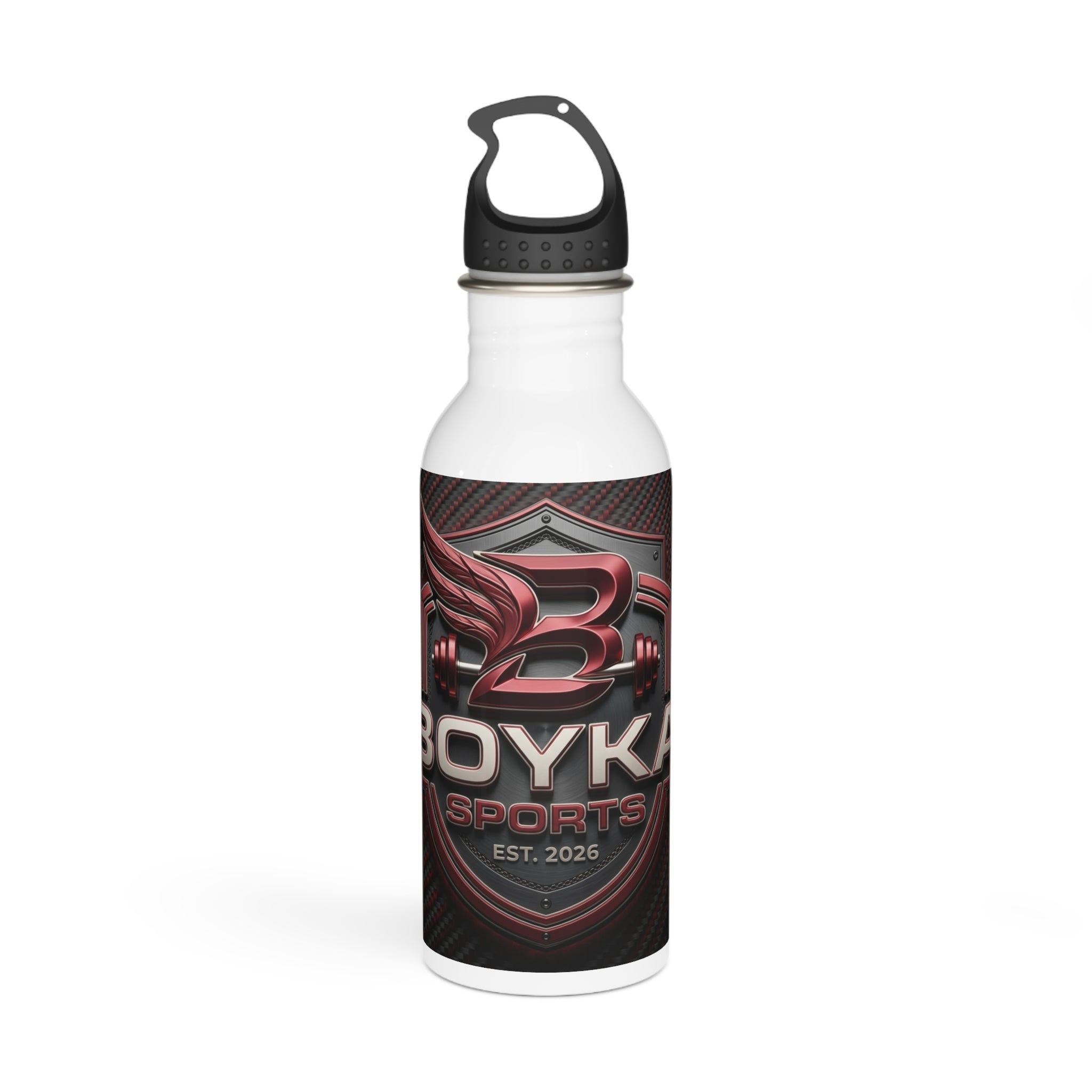 Boyka Sports Stainless Steel Water Bottle – Athletic Logo Insulated Bottle