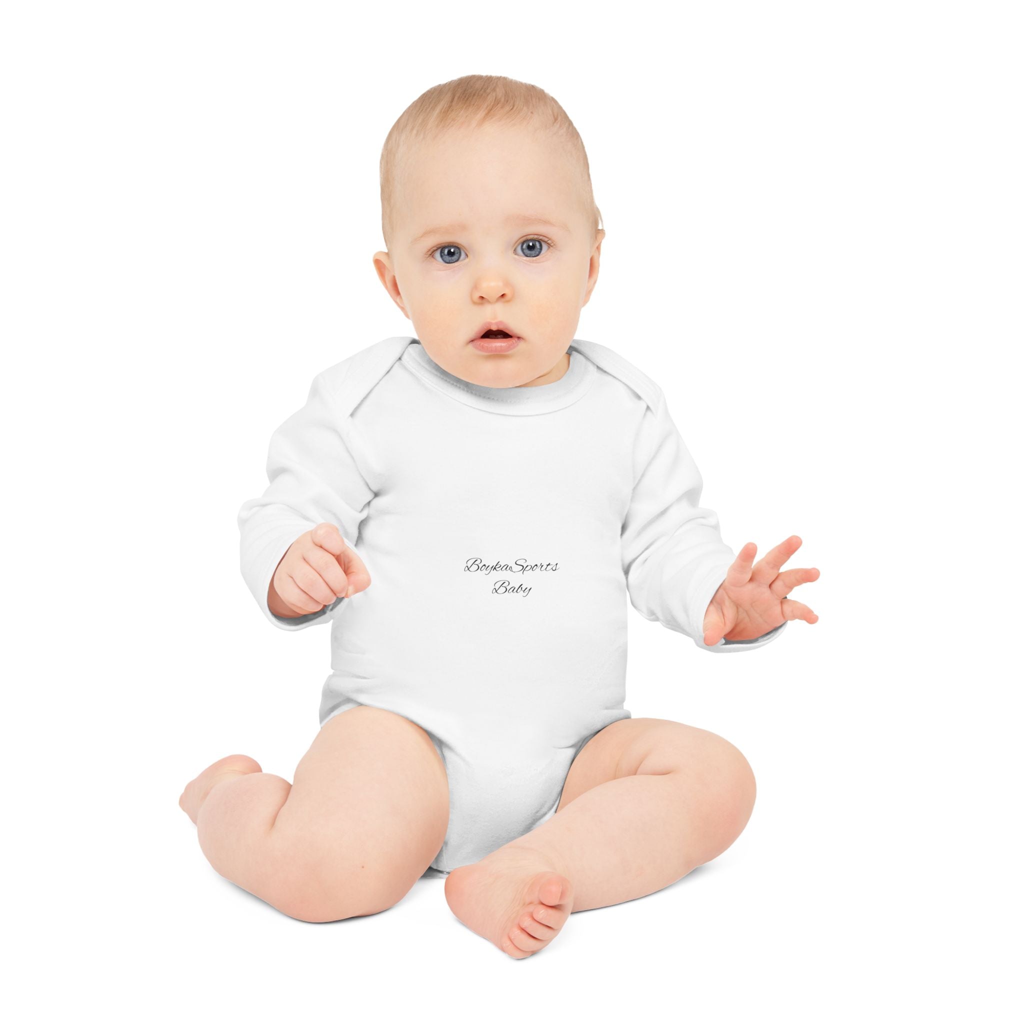 BoykaSports Premium Baby|Minimal Script Organic Long Sleeve