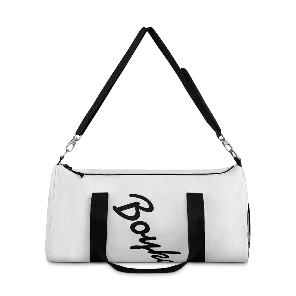 White 'BoykaSports' Athletic Duffel Bag — Gym Travel Sports Weekender