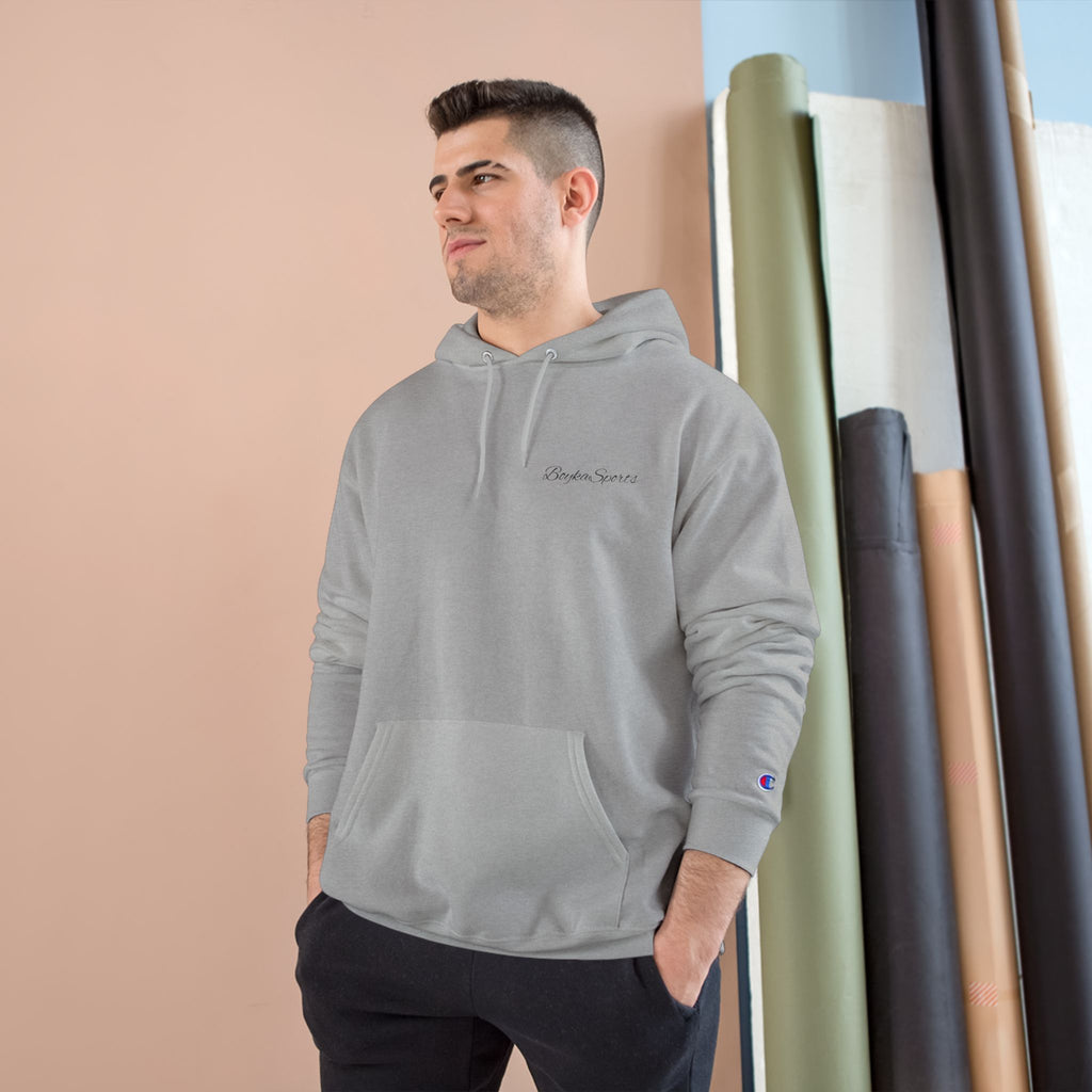Minimalist White Champion Hoodie — Subtle Script Logo Pullover