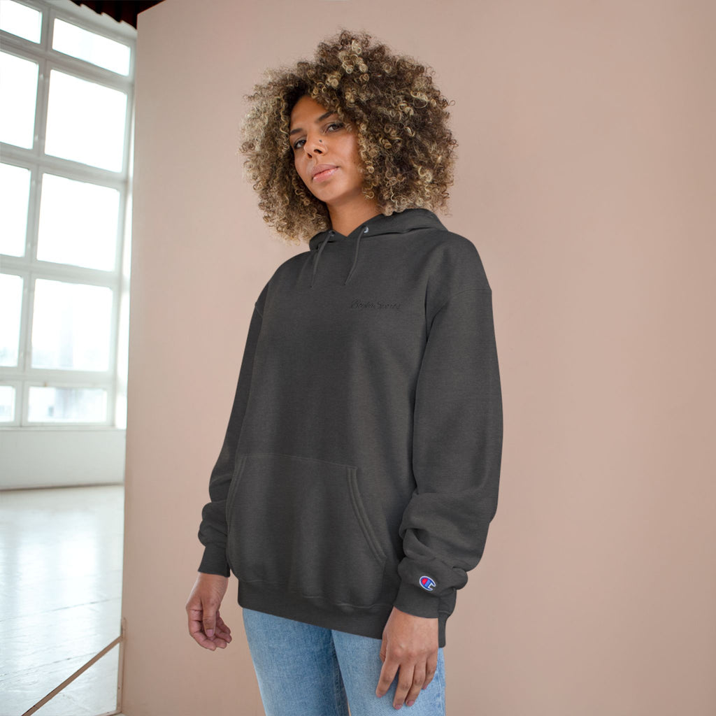 Minimalist White Champion Hoodie — Subtle Script Logo Pullover