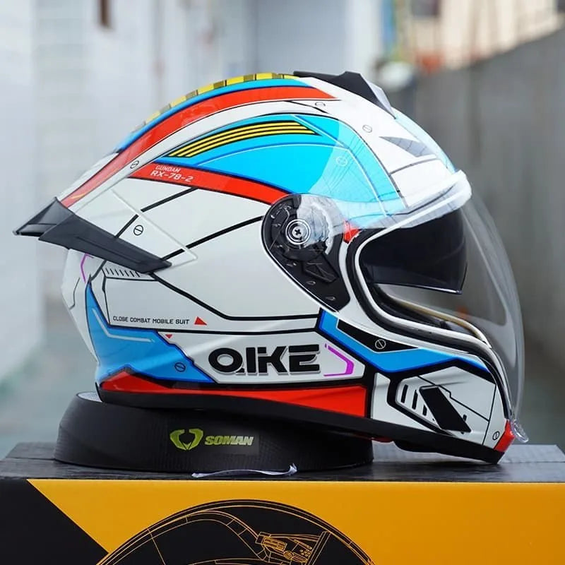 Qike DOT 3C ECE Flip Up Modular Motorcycle Helmet Full Face Long Visor Sport Bike Scooter For Men Casco Moto Protective Gear