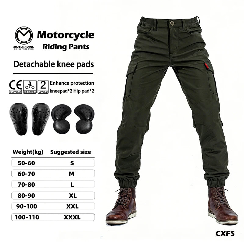 Motorcycle Riding Pants All Season Windproof Waterproof Rain Resistant Motorbike Biker Trousers For Men Women