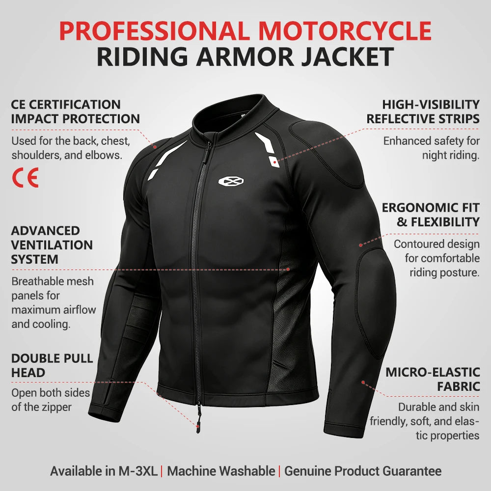 Herenjack Ademend Motorjack Anti-val Motorrijjas Ingebouwde Beschermende Uitrusting Motocrosskleding M-3XL