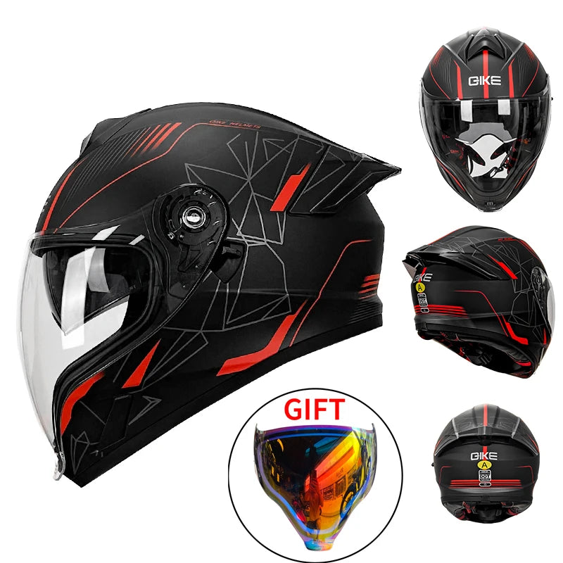Motorcycle Helmet Colored lenses High Quality Dual Lens Modular Flipped Helmet Full Face Neutral Motorcycle Travel Helmet