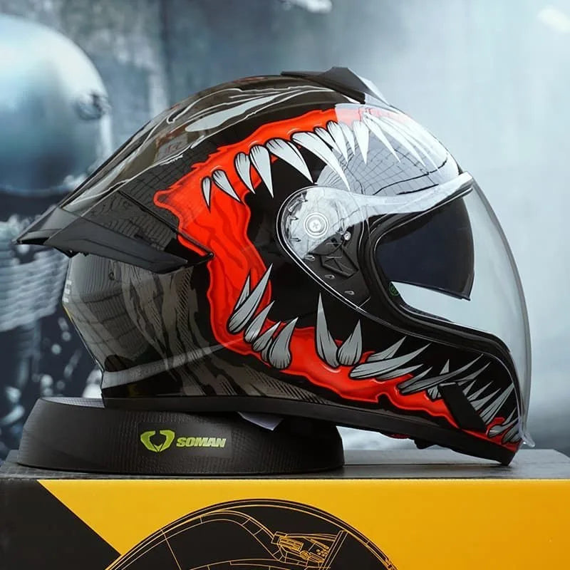 Qike DOT 3C ECE Flip Up Modular Motorcycle Helmet Full Face Long Visor Sport Bike Scooter For Men Casco Moto Protective Gear