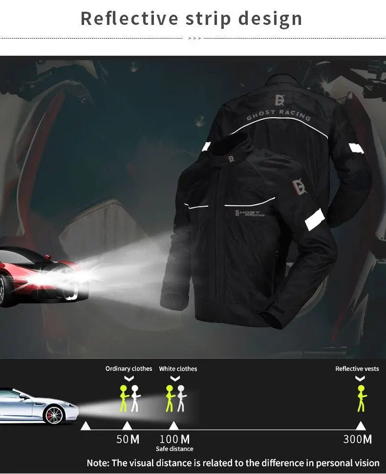 Heren Motorfiets Beschermende Jas Zomer Winter Warm Mannelijke Motorrijder Reflecterende Anti-botsing Motor Beschermende Jas