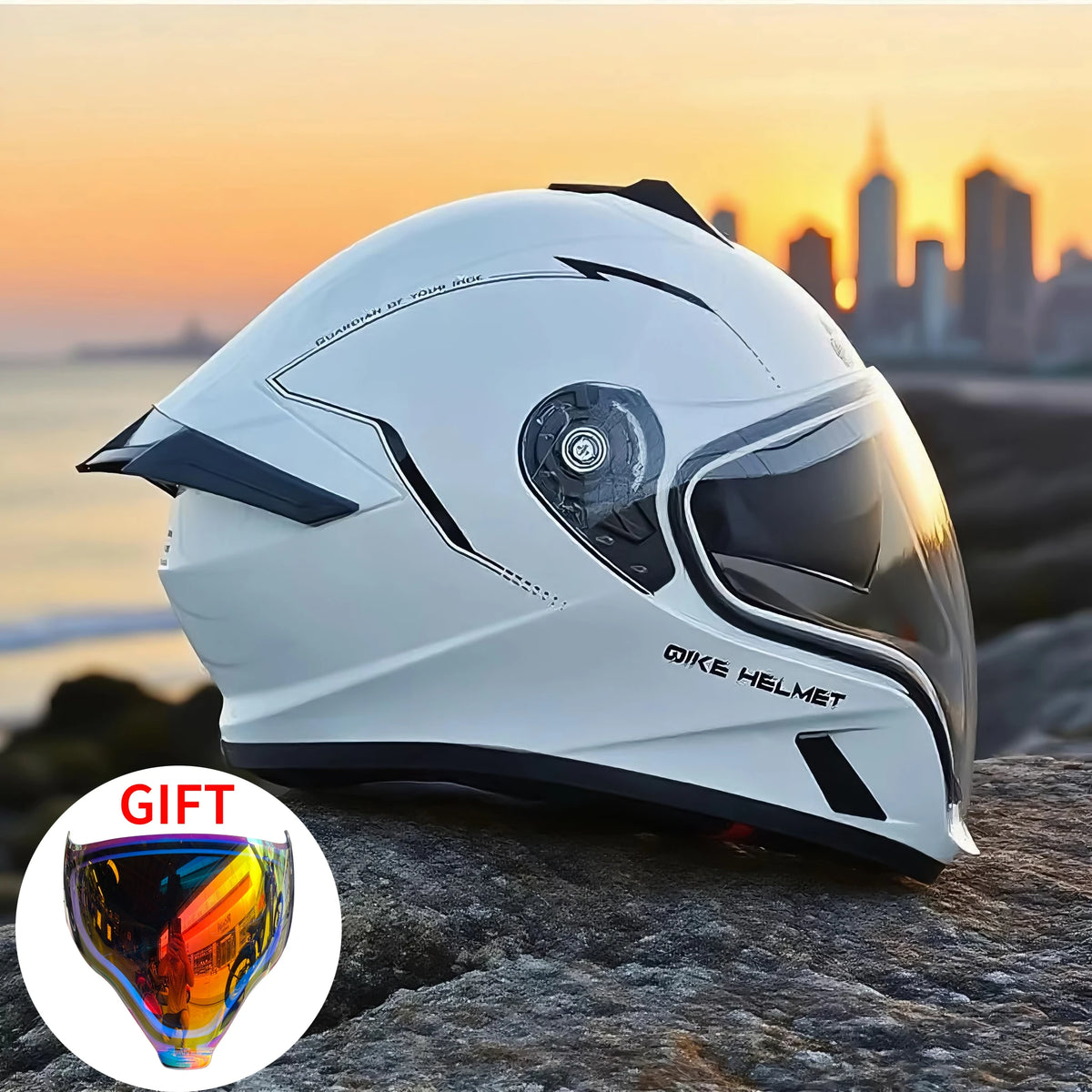 Motorcycle Helmet Colored lenses High Quality Dual Lens Modular Flipped Helmet Full Face Neutral Motorcycle Travel Helmet
