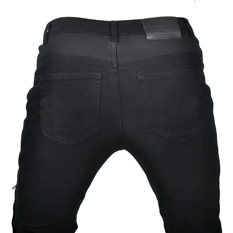 Motorcycle Riding Pants for Men Summer Mesh Motorbike Trousers Black Retro Slim Fit Antifall Motocross Racing Jeans with 4 X CE