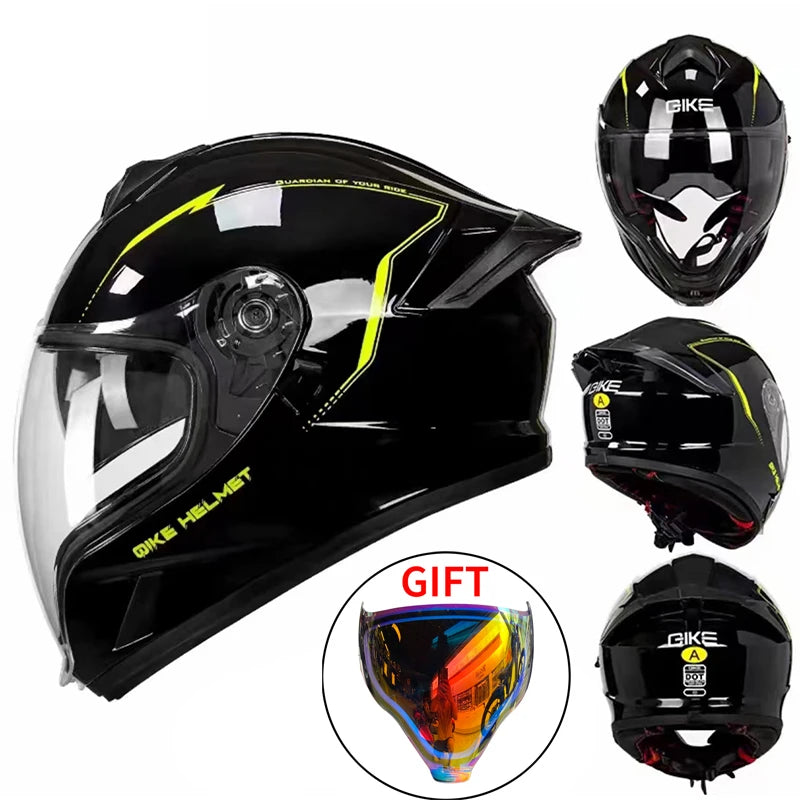 Motorcycle Helmet Colored lenses High Quality Dual Lens Modular Flipped Helmet Full Face Neutral Motorcycle Travel Helmet