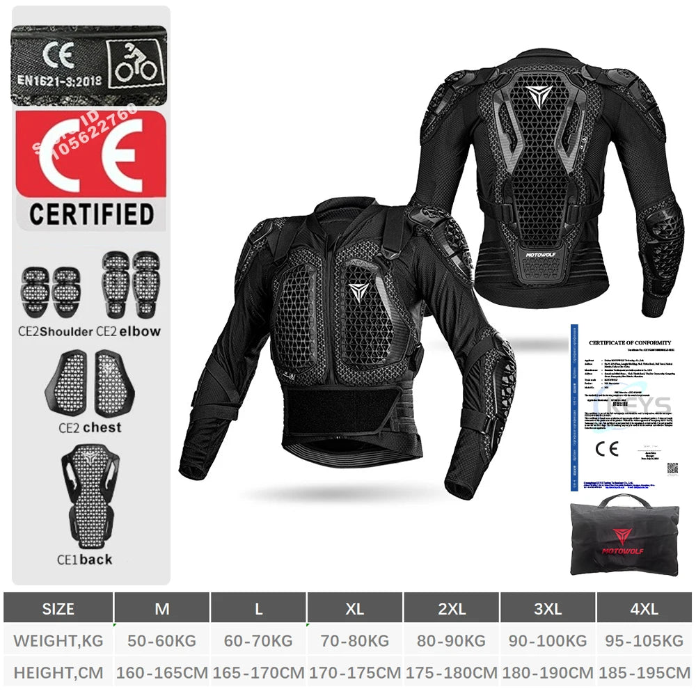 Motorfietsjack Lichaamsbescherming voor motorbescherming Ademend Slijtvast Stootvast Moto Turtle Rijjack Broek