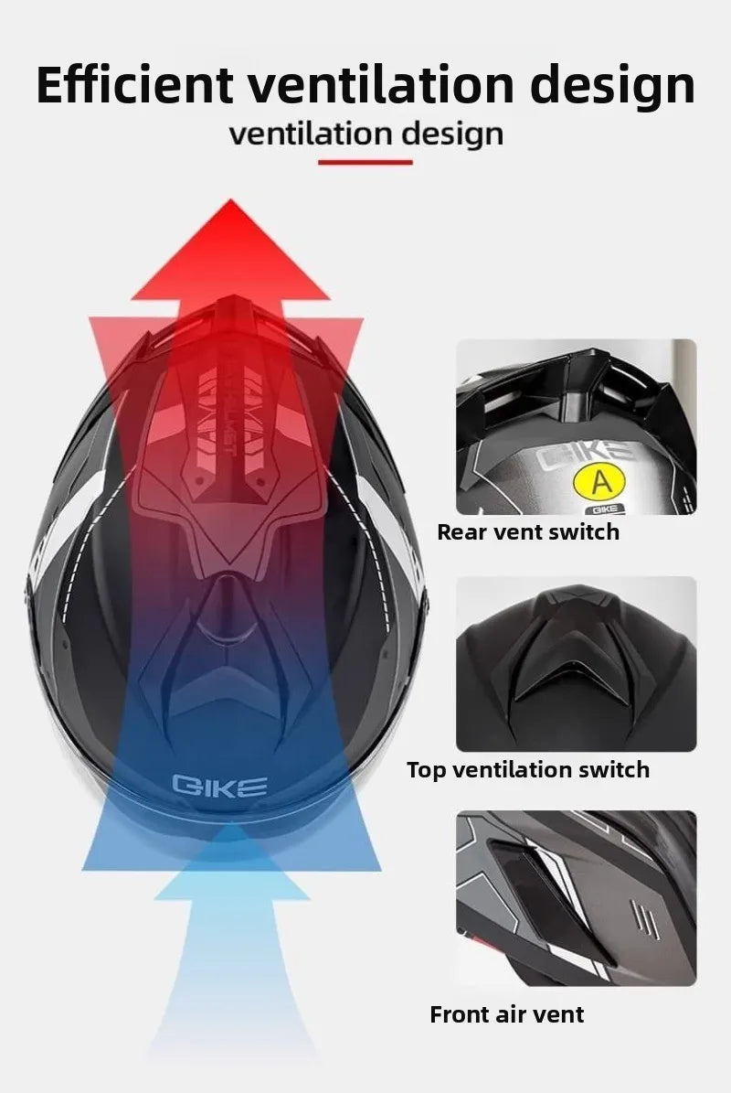 Qike DOT 3C ECE Flip Up Modular Motorcycle Helmet Full Face Long Visor Sport Bike Scooter For Men Casco Moto Protective Gear
