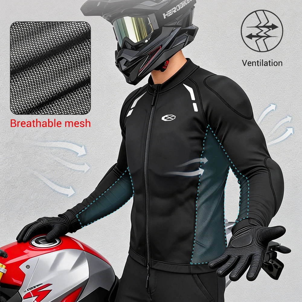 Men's Jacket Breathable Motorcycle Jacket Anti-fall Motorbike Riding Jackets Built-in Protective Gear Motocross Clothing M-3XL