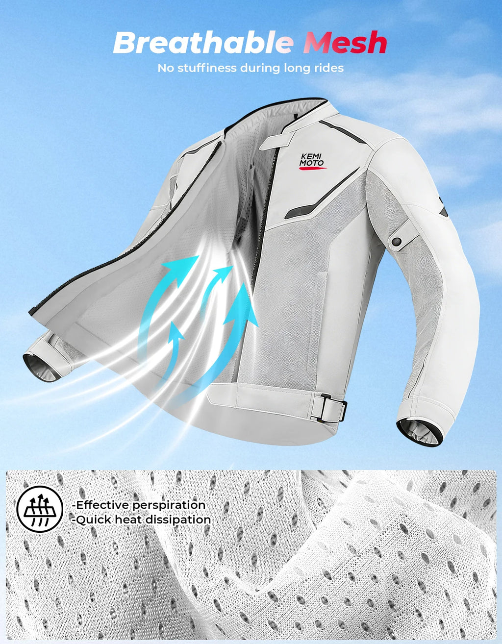 Motorcycle Riding Jacket for Men with CE Armored Protective Gear Cycling Biker Jacket Summer Breathable Soft Lining