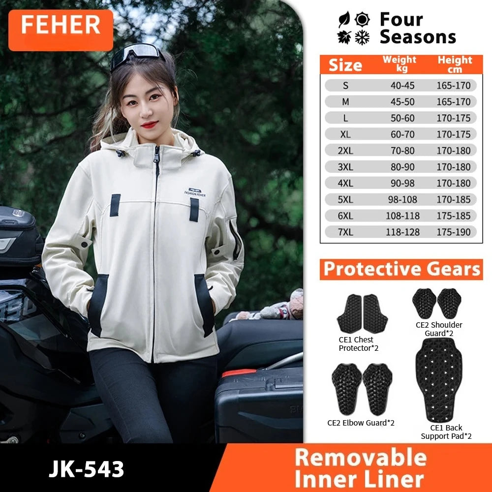 Waterdichte Koudebestendige Unisex Motorjas Praktische Motocross Rijderskleding met CE-Bescherming, Volledige Maatserie S-7XL