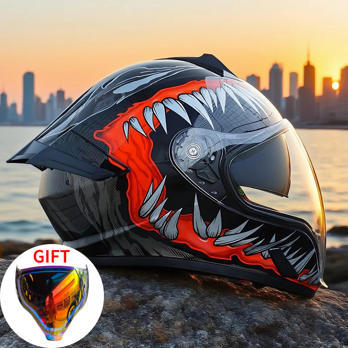 Motorcycle Helmet Colored lenses High Quality Dual Lens Modular Flipped Helmet Full Face Neutral Motorcycle Travel Helmet