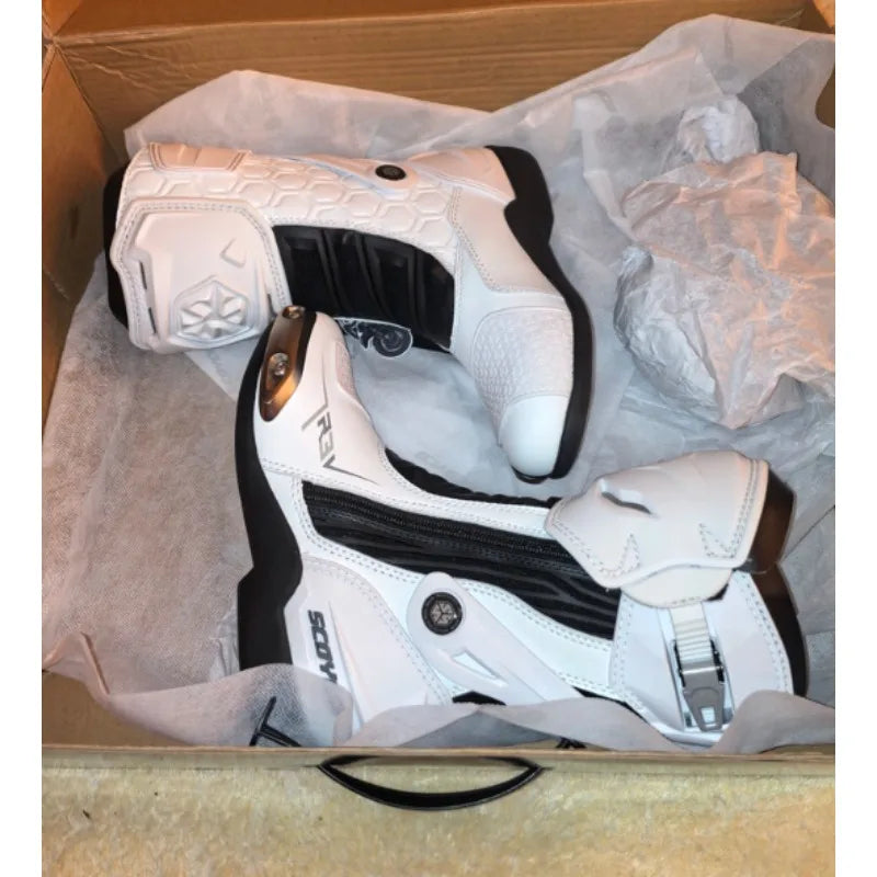 Motorbike Boots Women Riding Professional  Durable Anti-Slip Motorcycle Protective Shoes Motocross Boots Waterproof Windproof