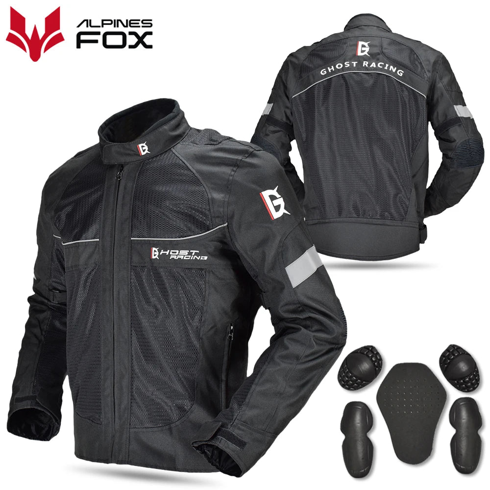 Men Motorcycle Armor Jacket Coat Summer Winter Warm Male Motorbike Riding Reflective Anti-collision Moto Protective Gear Jacket