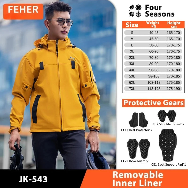 Waterdichte Koudebestendige Unisex Motorjas Praktische Motocross Rijderskleding met CE-Bescherming, Volledige Maatserie S-7XL