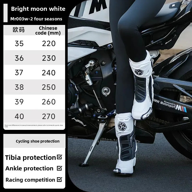 Motorbike Boots Women Riding Professional  Durable Anti-Slip Motorcycle Protective Shoes Motocross Boots Waterproof Windproof