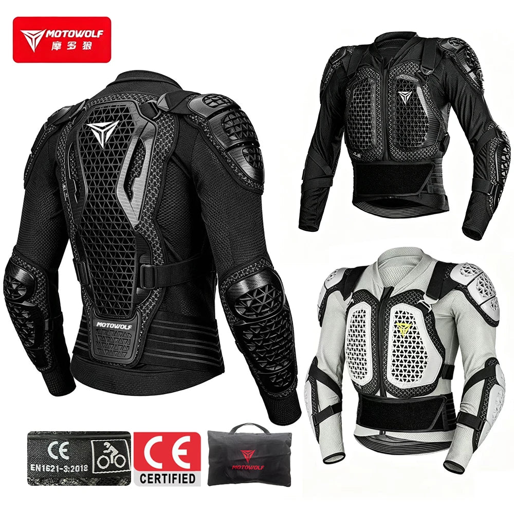 Motorfietsjack Lichaamsbescherming voor motorbescherming Ademend Slijtvast Stootvast Moto Turtle Rijjack Broek