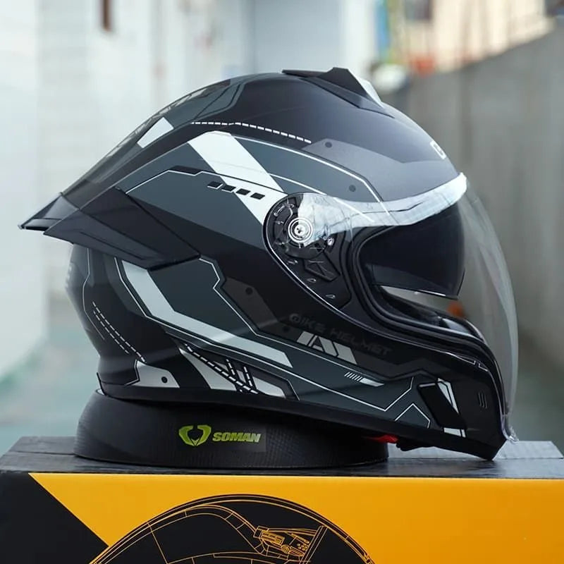 Qike DOT 3C ECE Flip Up Modular Motorcycle Helmet Full Face Long Visor Sport Bike Scooter For Men Casco Moto Protective Gear