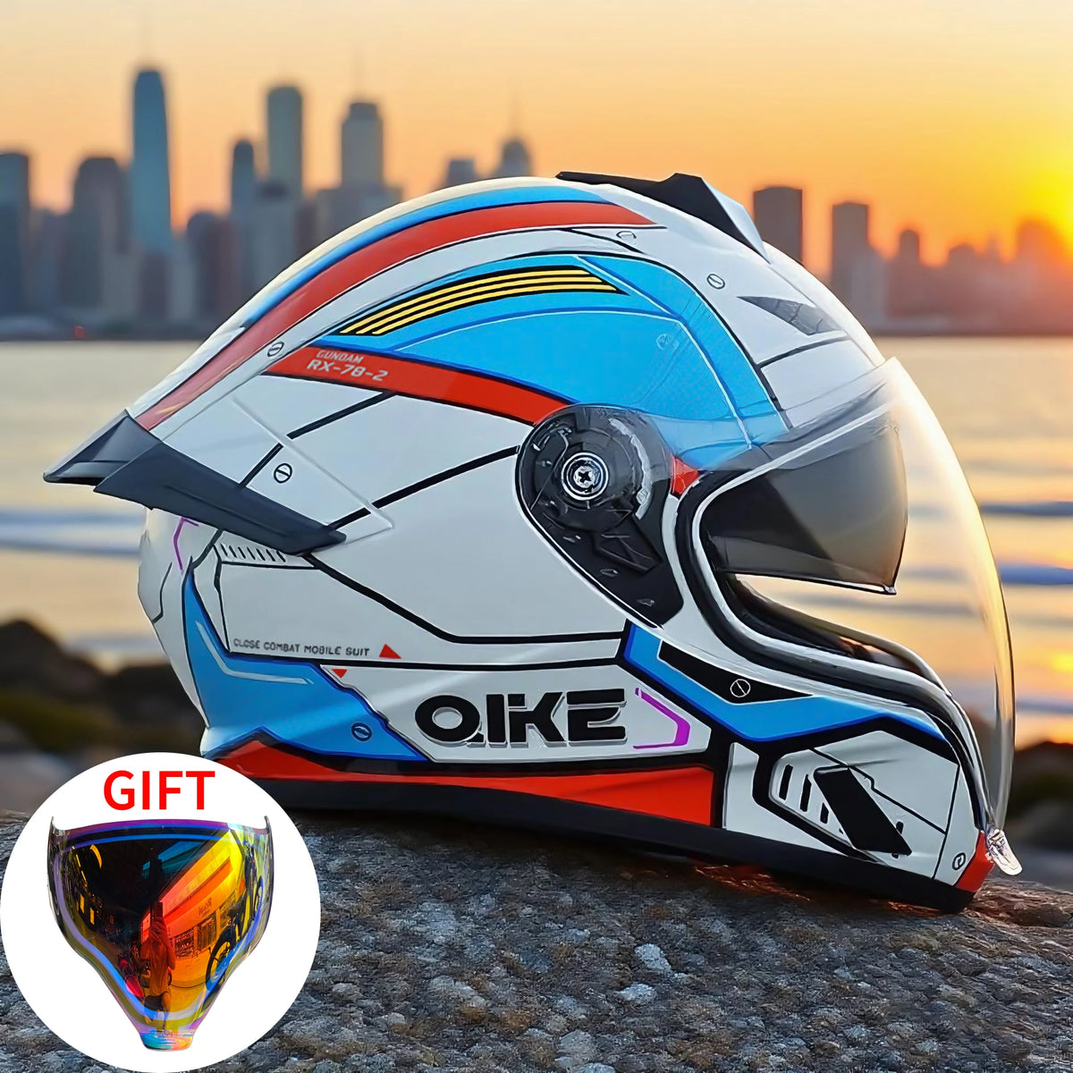 Motorcycle Helmet Colored lenses High Quality Dual Lens Modular Flipped Helmet Full Face Neutral Motorcycle Travel Helmet
