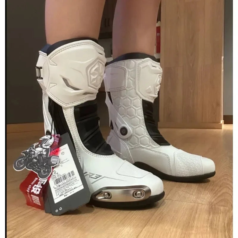 Motorbike Boots Women Riding Professional  Durable Anti-Slip Motorcycle Protective Shoes Motocross Boots Waterproof Windproof