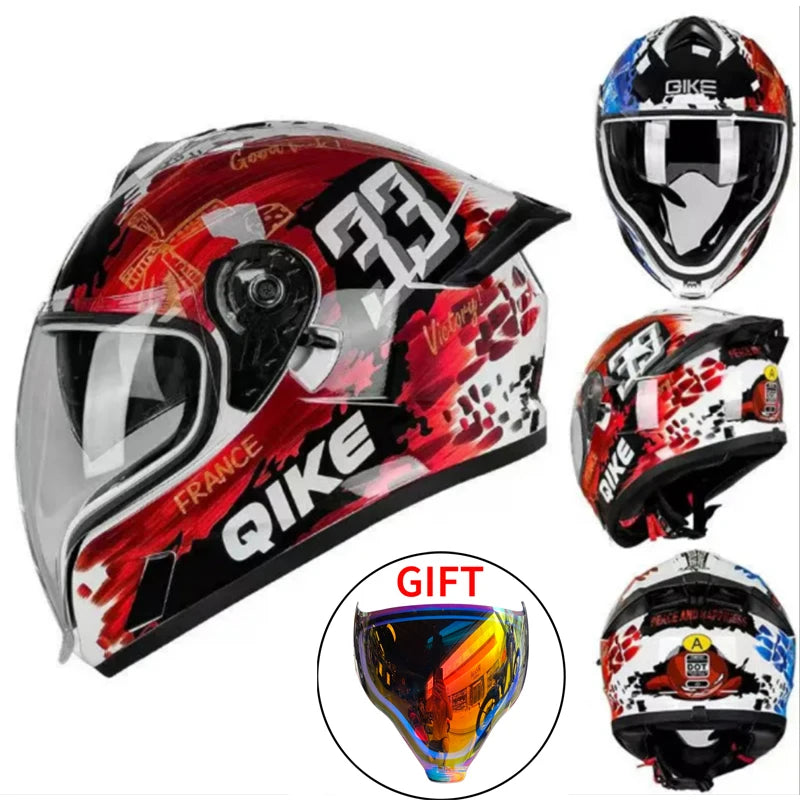 Motorcycle Helmet Colored lenses High Quality Dual Lens Modular Flipped Helmet Full Face Neutral Motorcycle Travel Helmet