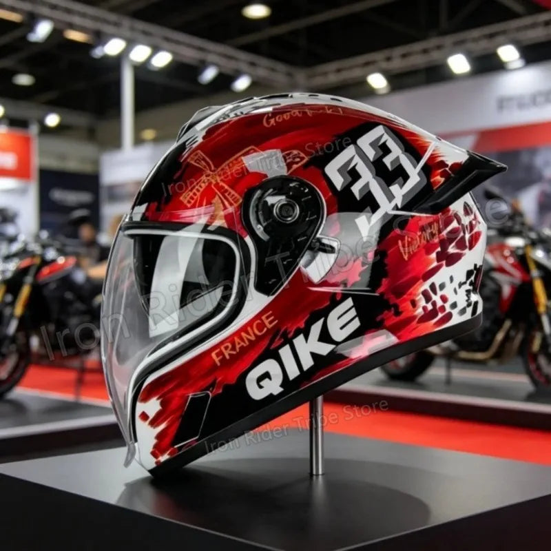 Qike DOT 3C ECE Opklapbare Modulaire Motorhelm Integraalhelm Lang Vizier Sportmotor Scooter Voor Heren Casco Moto Beschermende Uitrusting